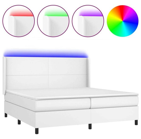 VidaXL LED-es Ágy - Műbőr - 200x200 cm
