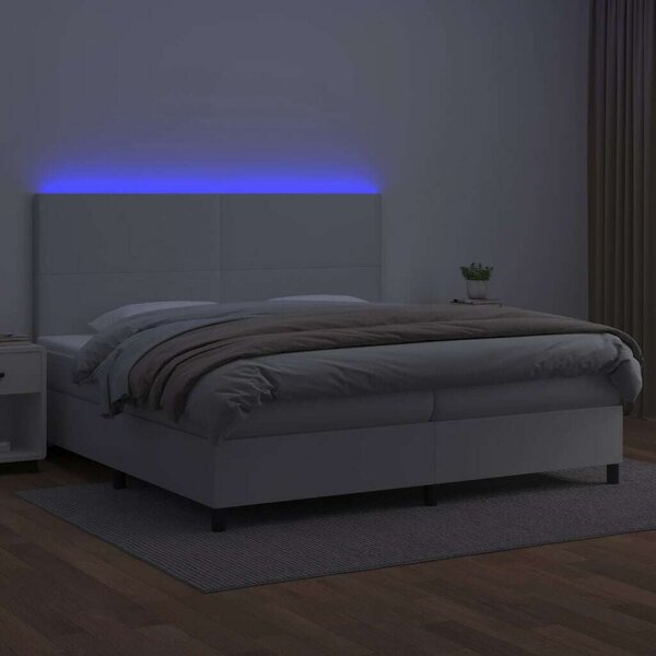 VidaXL LED-es Ágy - Műbőr - 200x200 cm