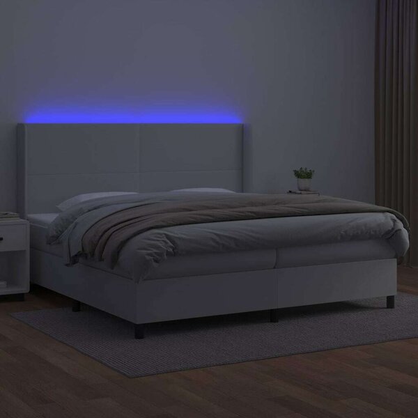 VidaXL LED-es Ágy - Műbőr - 200x200 cm