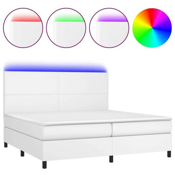 VidaXL LED-es Ágy - Műbőr - 200x200 cm