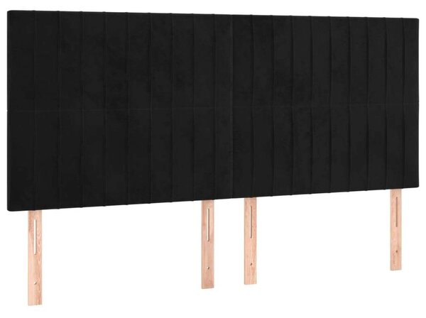 VidaXL fekete bársony LED-es fejtámla 180x5x118/128 cm