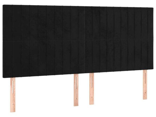 VidaXL fekete bársony LED-es fejtámla 180x5x118/128 cm