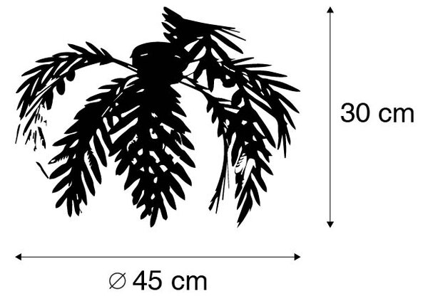 Vintage mennyezeti lámpa arany 45 cm kerek - Botanica