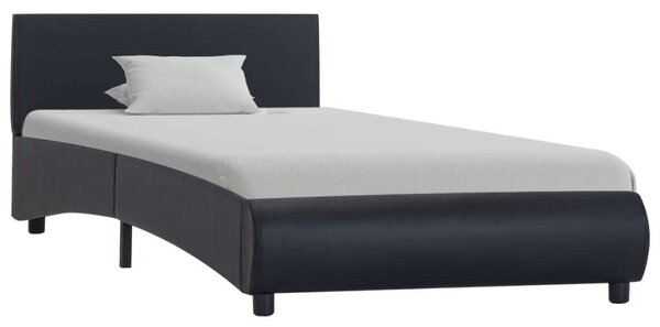 VidaXL fekete LED-es műbőr ágykeret 90 x 200 cm