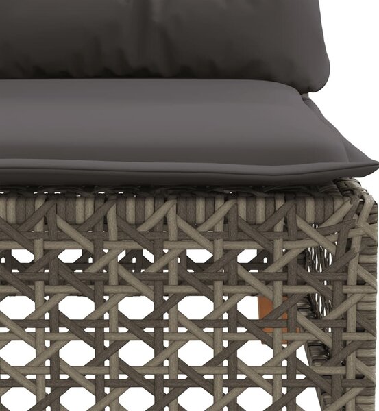 Szürke polyrattan kerti sarokkanapé párnával
