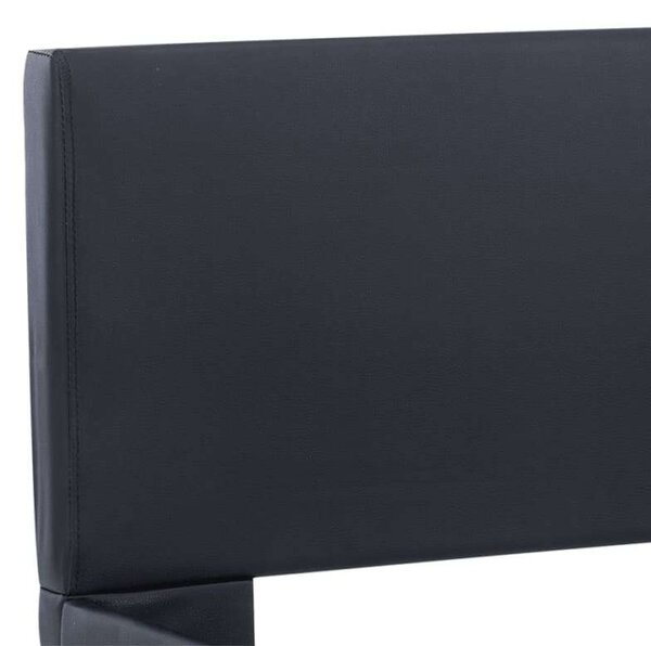 VidaXL fekete LED-es műbőr ágykeret 90 x 200 cm