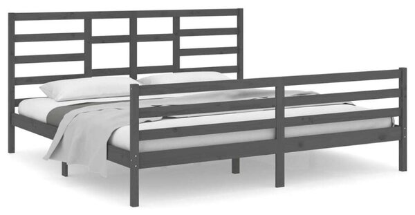 VidaXL Tömörfa Ágykeret - 200x200 cm - Szürke