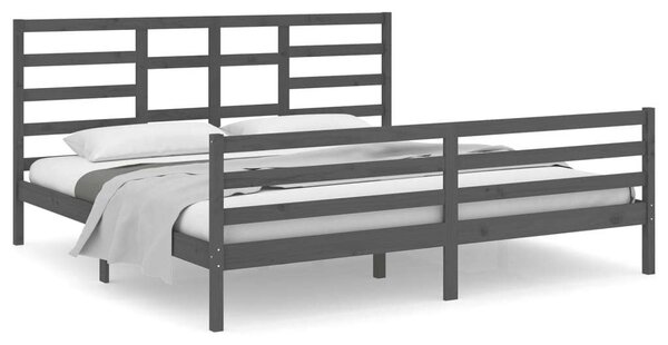 VidaXL Tömörfa Ágykeret - 200x200 cm - Szürke