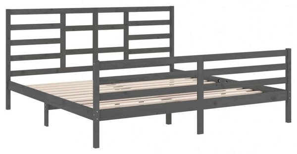 VidaXL Tömörfa Ágykeret - 200x200 cm - Szürke