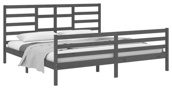 VidaXL Tömörfa Ágykeret - 200x200 cm - Szürke
