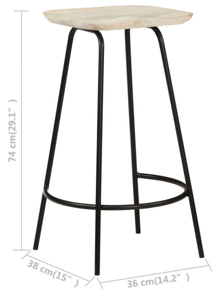 VidaXL Mangófa Bárszék - 4 db - 74 cm
