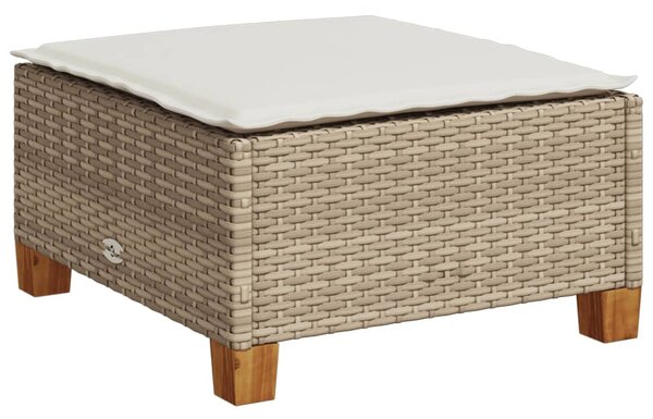 Szürke polyrattan kerti ülőke párnával 63,5 x 56 x 32 cm