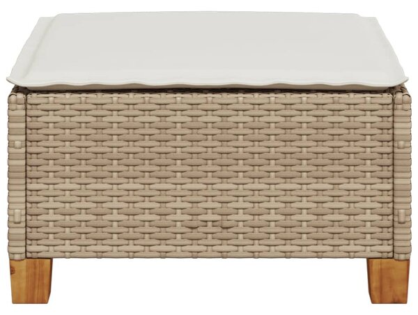 Szürke polyrattan kerti ülőke párnával 63,5 x 56 x 32 cm