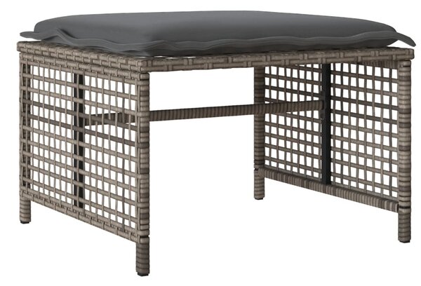 4 részes szürke polyrattan üveg kerti ülőgarnitúra párnákkal