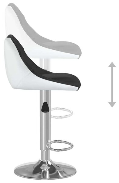 VidaXL Bárszék - 2 db - Fekete/Fehér - Állítható Magasság