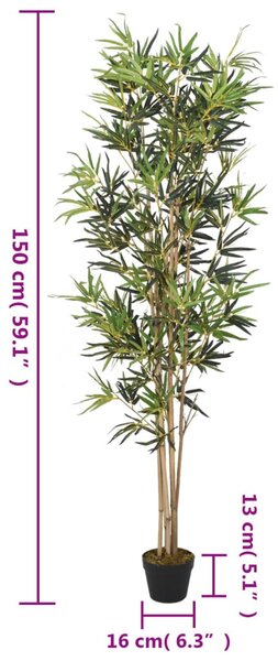 Zöld mű bambuszfa 828 levéllel 150 cm