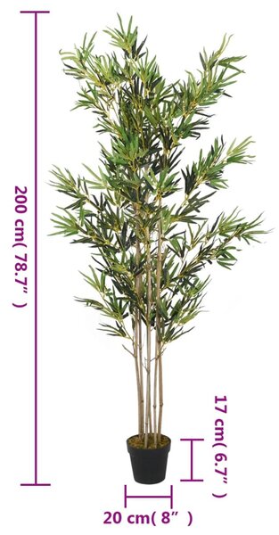 Zöld mű bambuszfa 1380 levéllel 200 cm