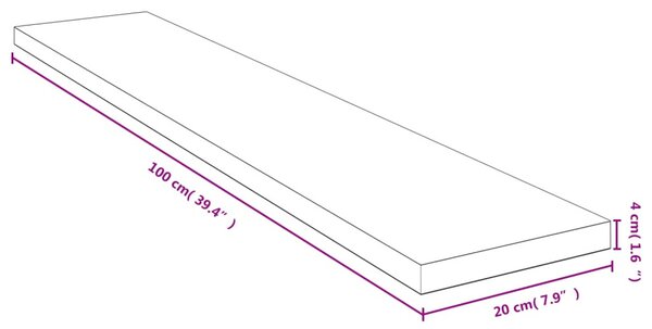 Bambusz fali polc 100x20x4 cm