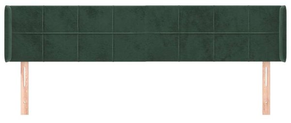 VidaXL sötétzöld bársony szárnyas fejtámla 183x16x78/88 cm