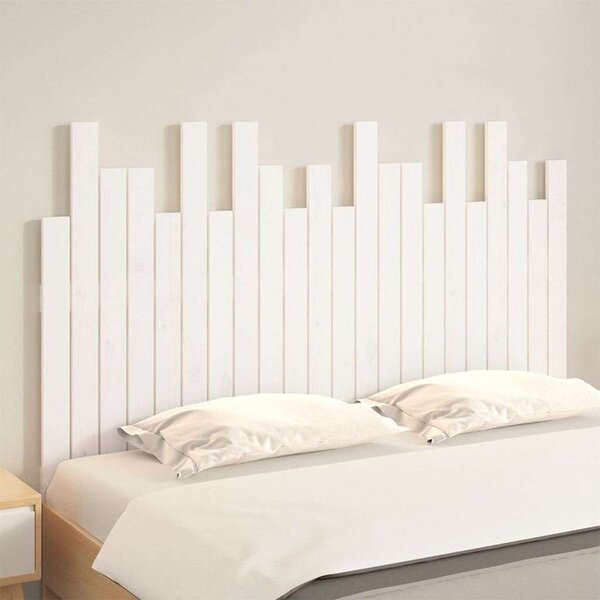 VidaXL fehér tömör fenyőfa fali fejtámla 140x3x80 cm