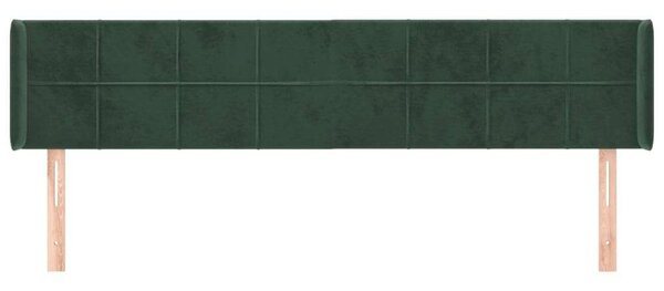 VidaXL sötétzöld bársony szárnyas fejtámla 183x16x78/88 cm