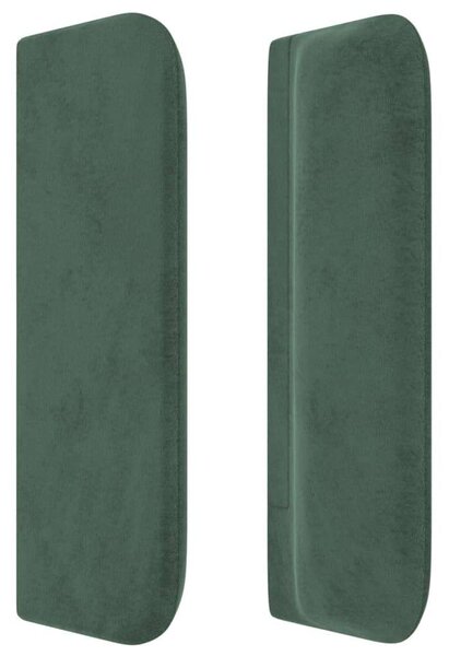 VidaXL sötétzöld bársony szárnyas fejtámla 183x16x78/88 cm