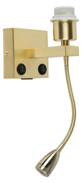 Art Deco fali lámpa arany USB-vel és rugalmas karral - Brescia Combi