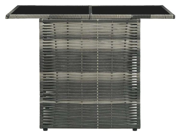 VidaXL 3-részes szürke polyrattan bisztrószett párnákkal
