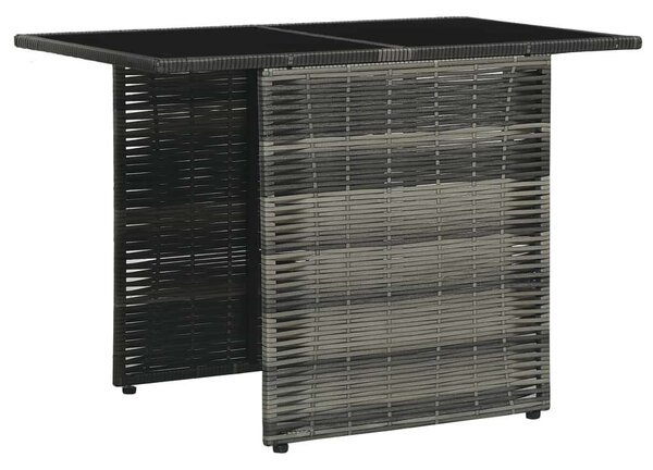 VidaXL 3-részes szürke polyrattan bisztrószett párnákkal