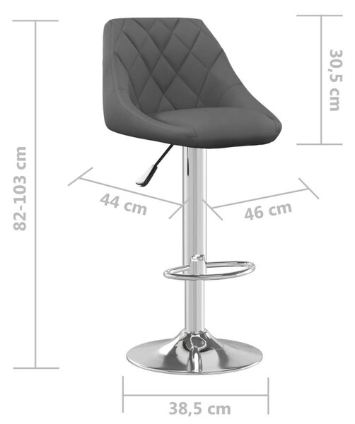 VidaXL Bár Szék - Bársony - Sötétszürke - 2 db