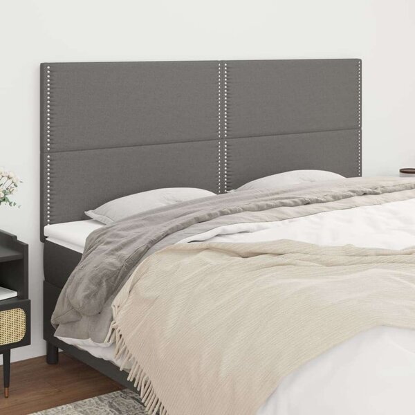 VidaXL 4 db sötétszürke szövet fejtámla 100x5x78/88 cm
