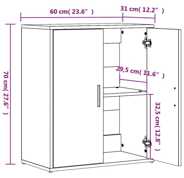 2 db betonszürke szerelt fa tálalószekrény 60 x 31 x 70 cm