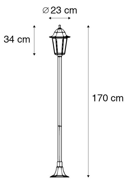 Okos kültéri állólámpa fekete 170 cm WiFi ST64-gyel - New Orleans