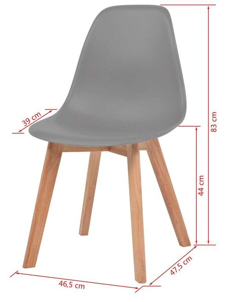 Modern Szürke Műanyag Étkezőszék - 6 db