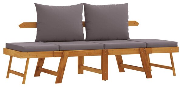 2 az 1-ben tömör akácfa kerti pad párnákkal