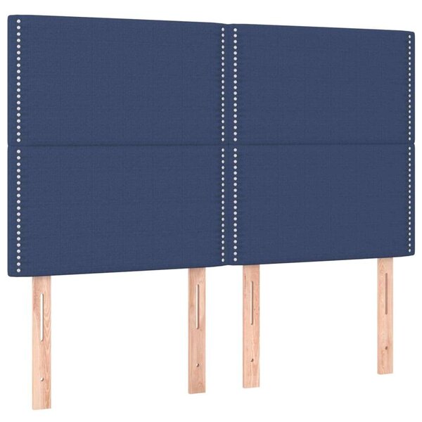 VidaXL kék szövet LED-es fejtámla 144x5x118/128 cm