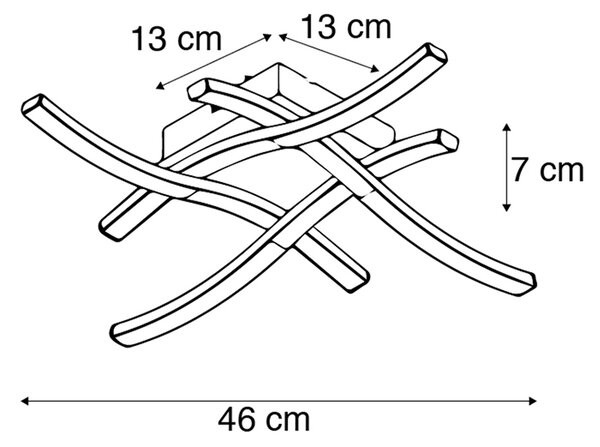 Design négyzet alakú mennyezeti lámpa, LED-del, Onda