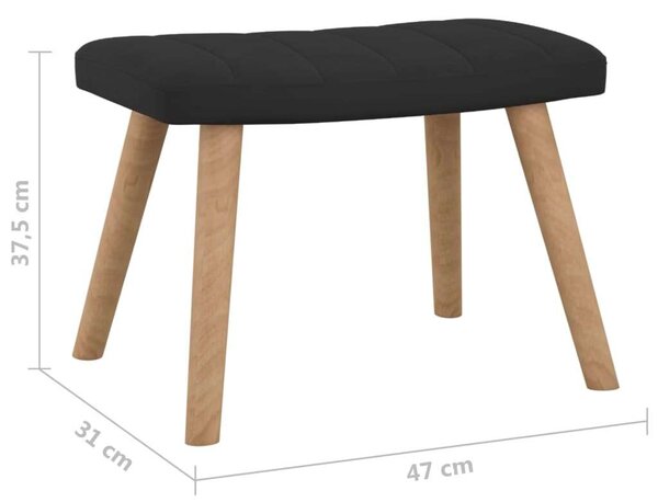 VidaXL Ringatófotel Lábtartóval - Fekete Bársony