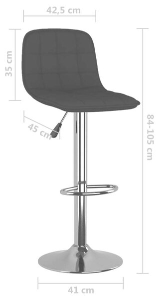 VidaXL Bárzsámoly - 2 db - Fekete Bársony - Magasságállítható