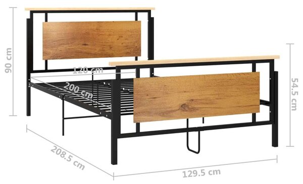 VidaXL Fém Ágykeret - Modern Design - 120x200 cm