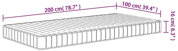 Közepesen puha habmatrac 100x200 cm