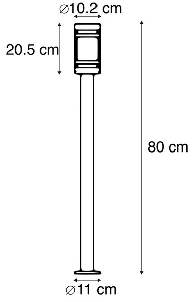 Okos kültéri lámpa fekete 80 cm IP44 Wifi ST64-gyel - Gleam