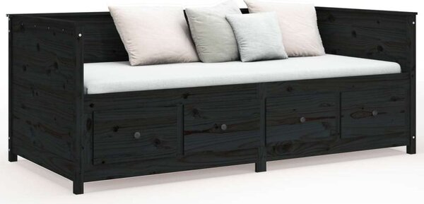 VidaXL Fekete Fenyőfa Kanapéágy - 75x190 cm