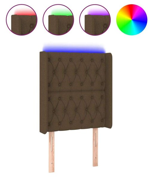 VidaXL LED-es Ágyfejtámla - Sötétbarna - 83x16x118/128cm