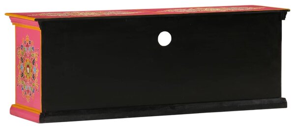 Rózsaszín tömör mangófa TV-szekrény 110 x 30 x 40 cm