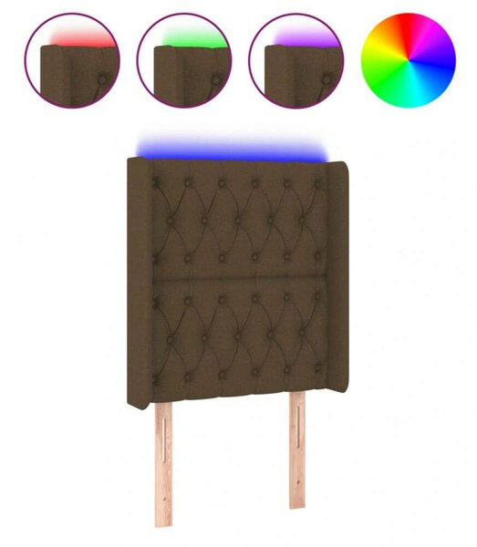 VidaXL LED-es Ágyfejtámla - Sötétbarna - 83x16x118/128cm