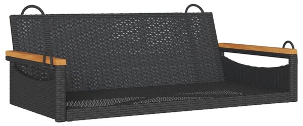 Fekete polyrattan hintapad 109 x 62 x 40 cm