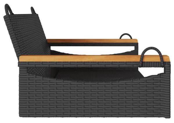 Fekete polyrattan hintapad 109 x 62 x 40 cm