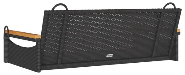 Fekete polyrattan hintapad 109 x 62 x 40 cm