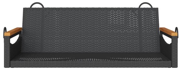Fekete polyrattan hintapad 109 x 62 x 40 cm
